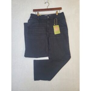 Serra Y2K Relaxed Fit Straight Leg Denim Jeans Black Biker Grunge Mens M 34x28